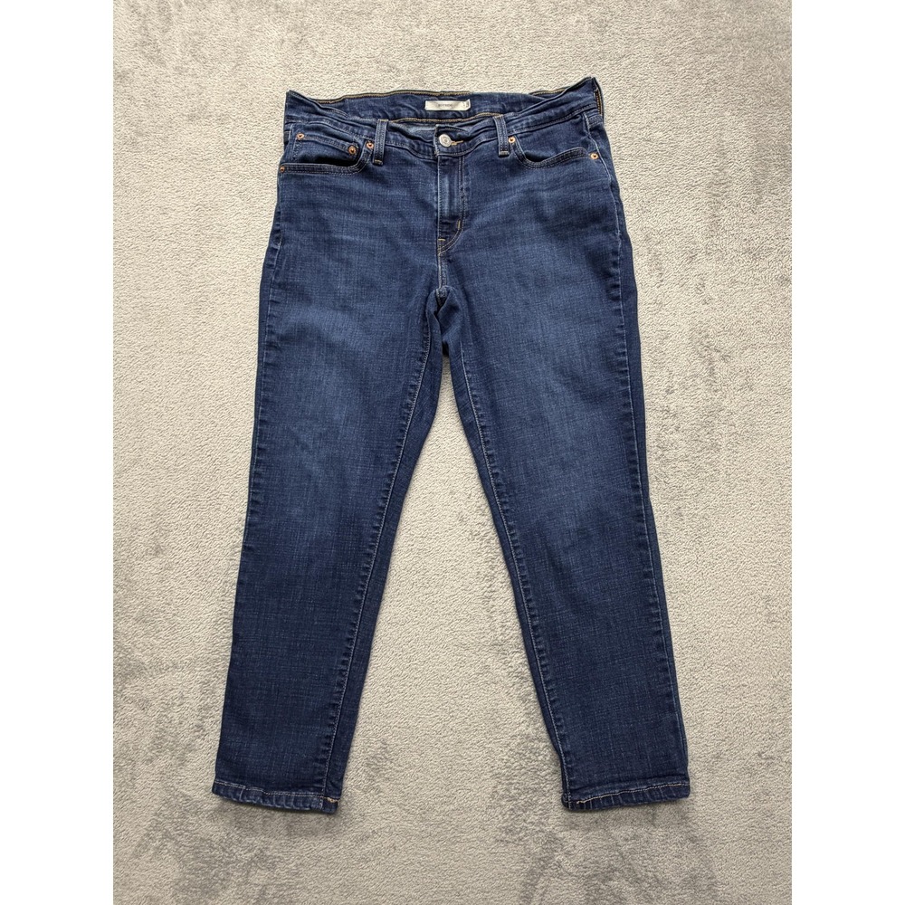 Levi's Jeans Womens Measured 33x26 Blue Boyfriend Stretch Denim Zip Fly Ankle